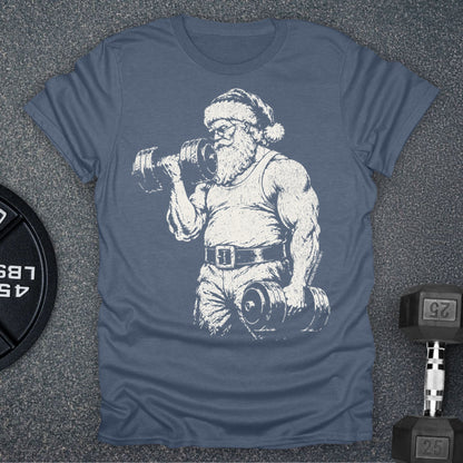 Apocalypse Club Santa Iron Heather Indigo gym t-shirt