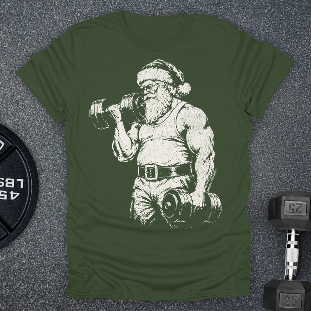 Apocalypse Club Santa Iron Military Green gym t-shirt