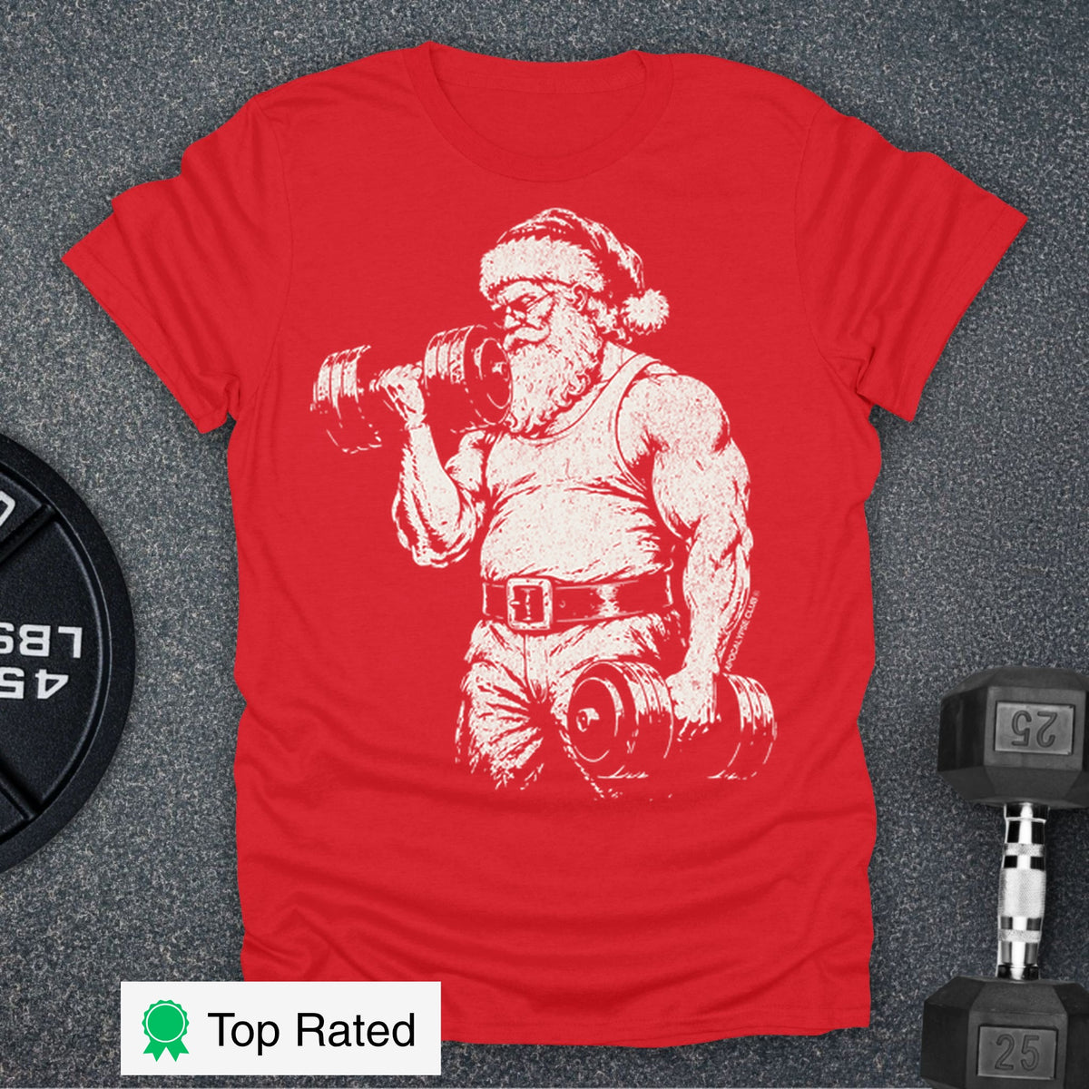 Apocalypse Club Santa Iron Red gym t-shirt