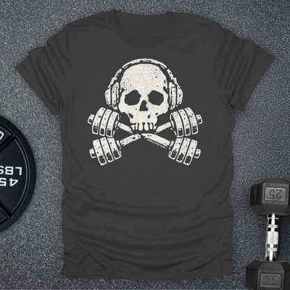 Apocalypse Club Skull And Crossbars Charcoal gym t-shirt