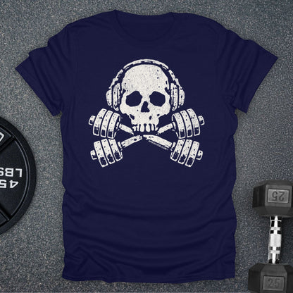 Apocalypse Club Skull And Crossbars Navy gym t-shirt