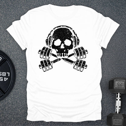 Apocalypse Club Skull And Crossbars White gym t-shirt