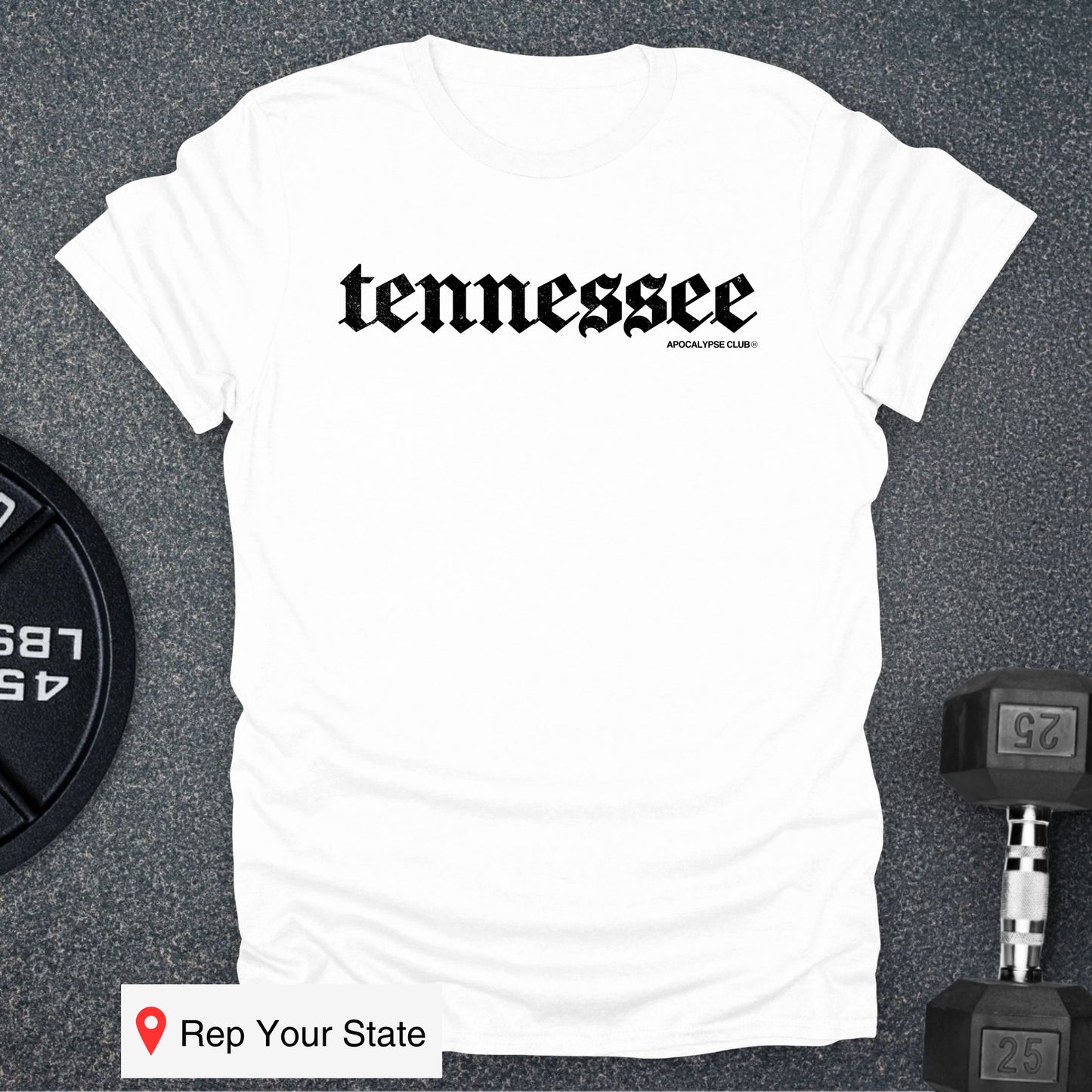 Apocalypse Club Tennessee DNA White gym t-shirt