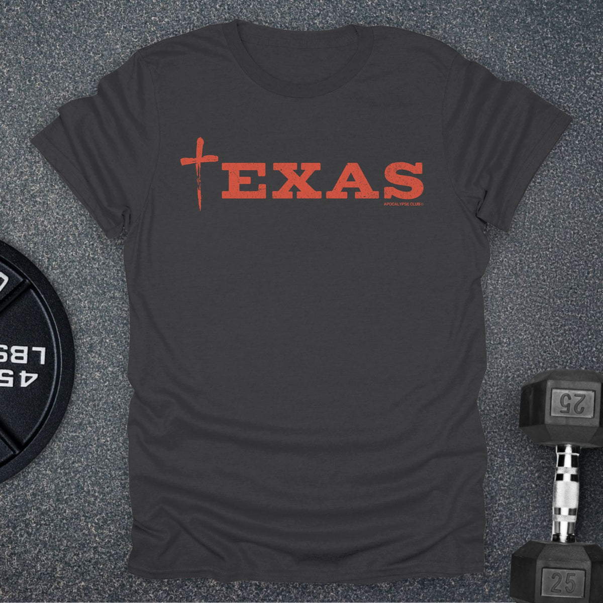 Apocalypse Club Texas Faith Charcoal gym t-shirt