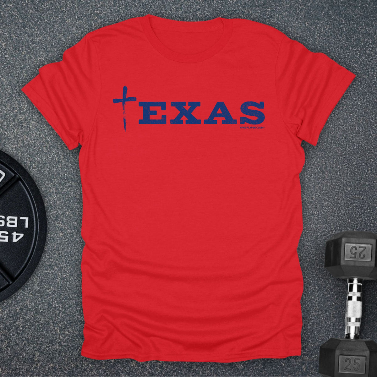Apocalypse Club Texas Faith Red gym t-shirt