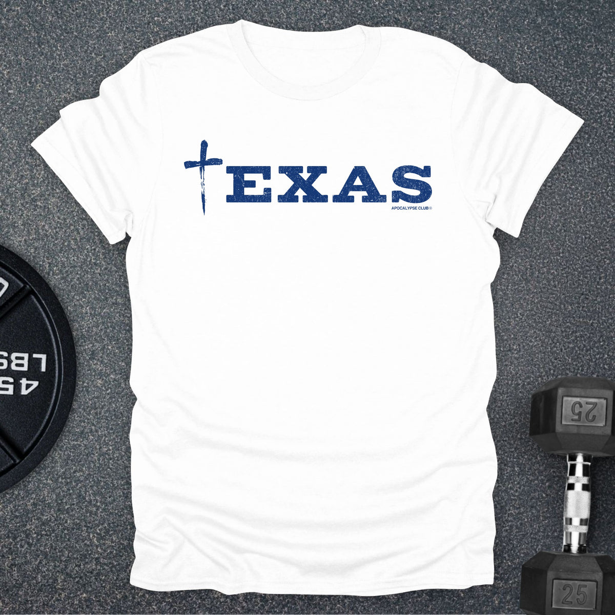 Apocalypse Club Texas Faith White gym t-shirt