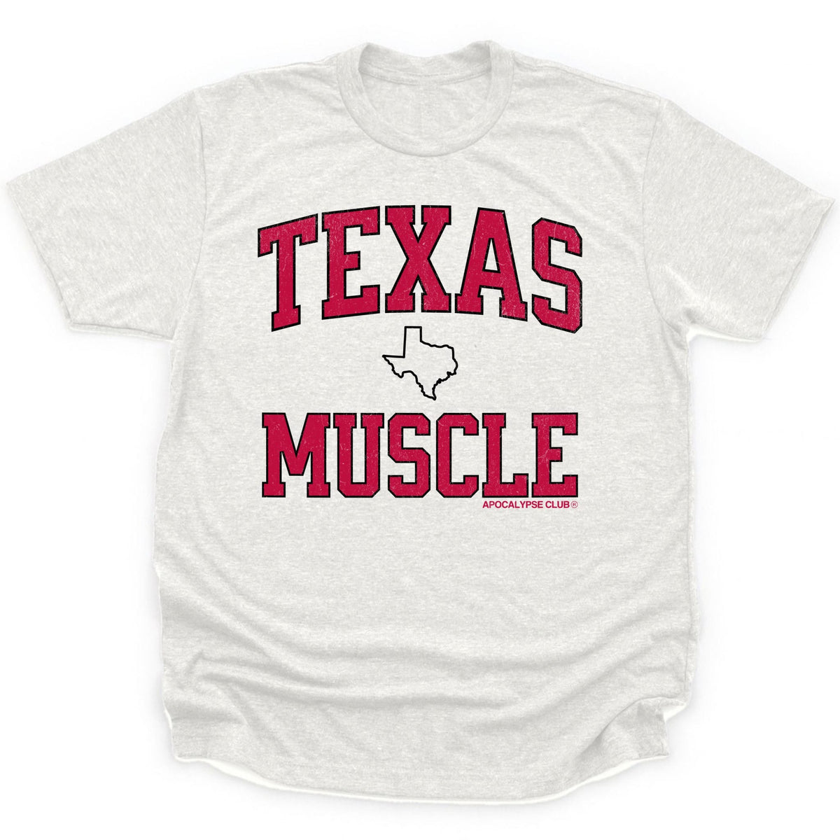 Apocalypse Club Texas Muscle Heather White gym t-shirt