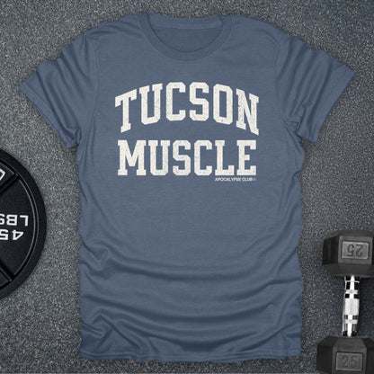 Apocalypse Club Tucson Muscle Heather Indigo gym t-shirt