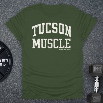 Apocalypse Club Tucson Muscle Military Green gym t-shirt