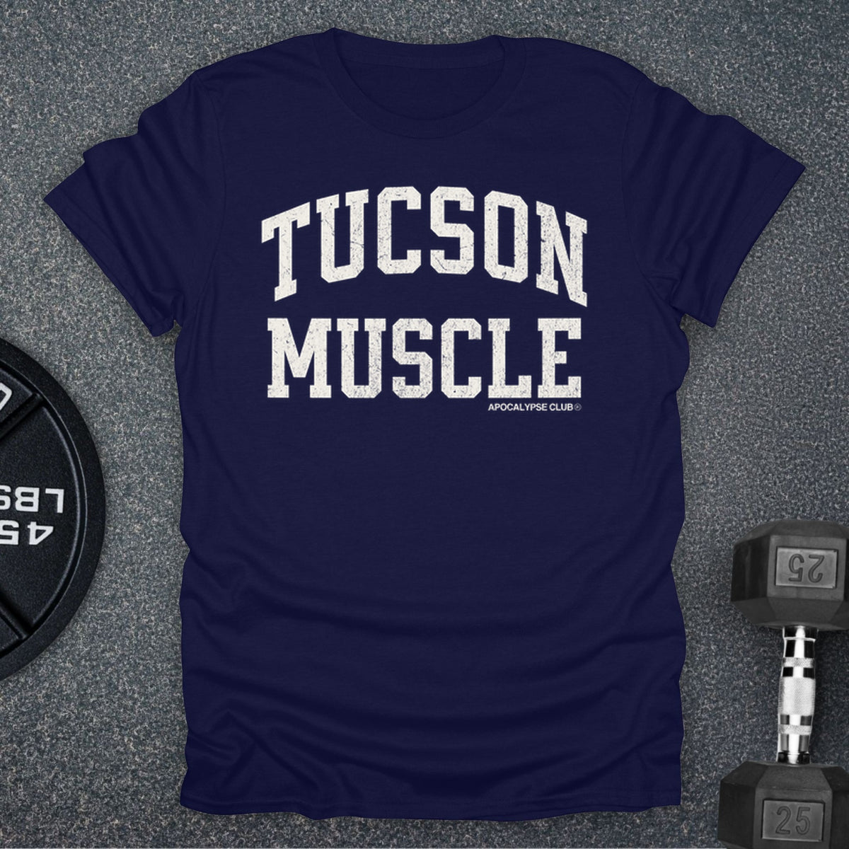 Apocalypse Club Tucson Muscle Navy gym t-shirt