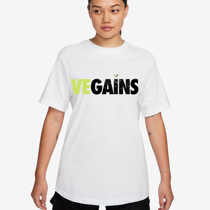 Vegains Vegan Gym T-Shirt White