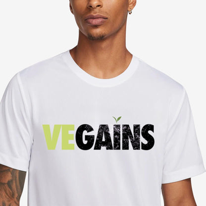 Vegains Vegan Gym T-Shirt White