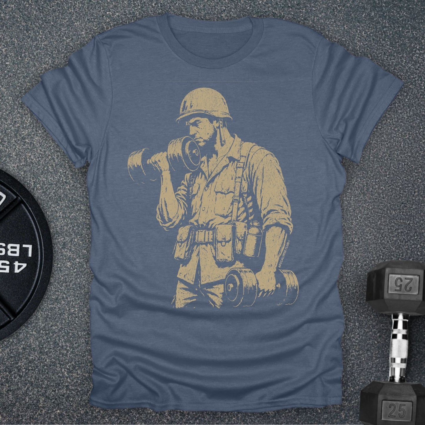 Apocalypse Club Vietnam Iron Heather Indigo gym t-shirt