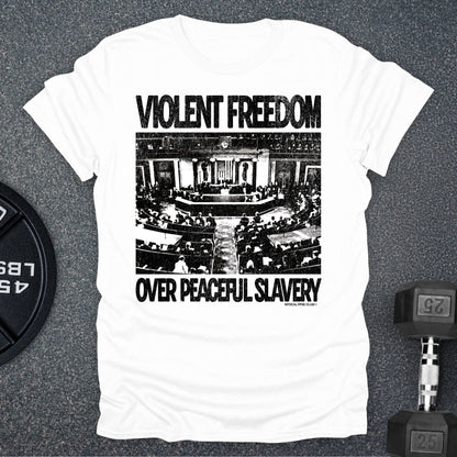 Apocalypse Club Violent Freedom White gym t-shirt