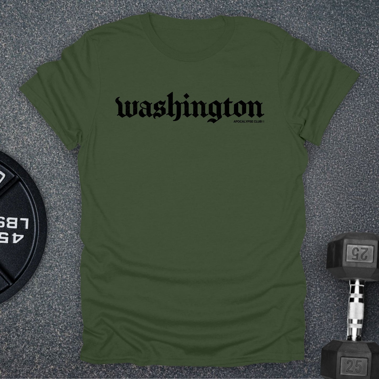 Apocalypse Club Washington DNA Military Green gym t-shirt