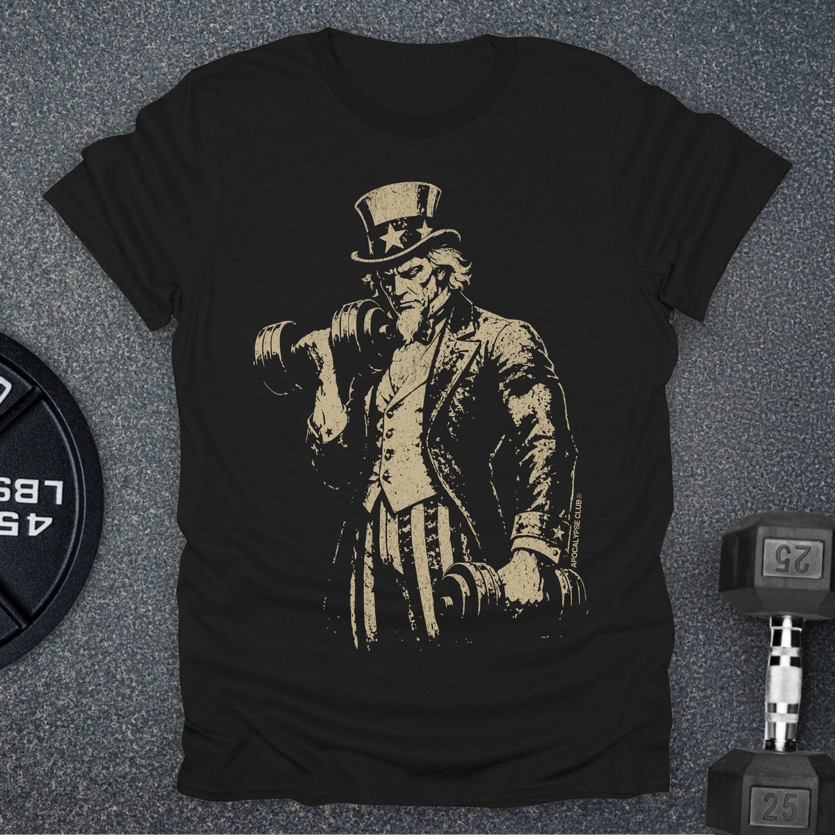 Apocalypse Club Uncle Sam Iron Black gym t-shirt