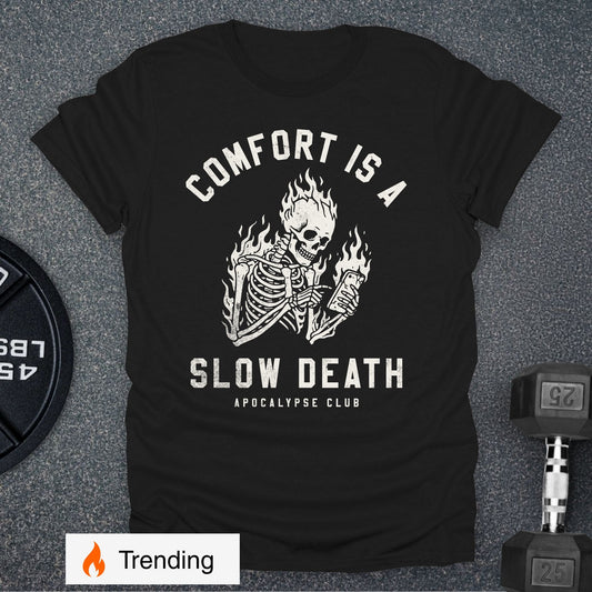 Apocalypse Club Comfort Is A Slow Death Black gym t-shirt