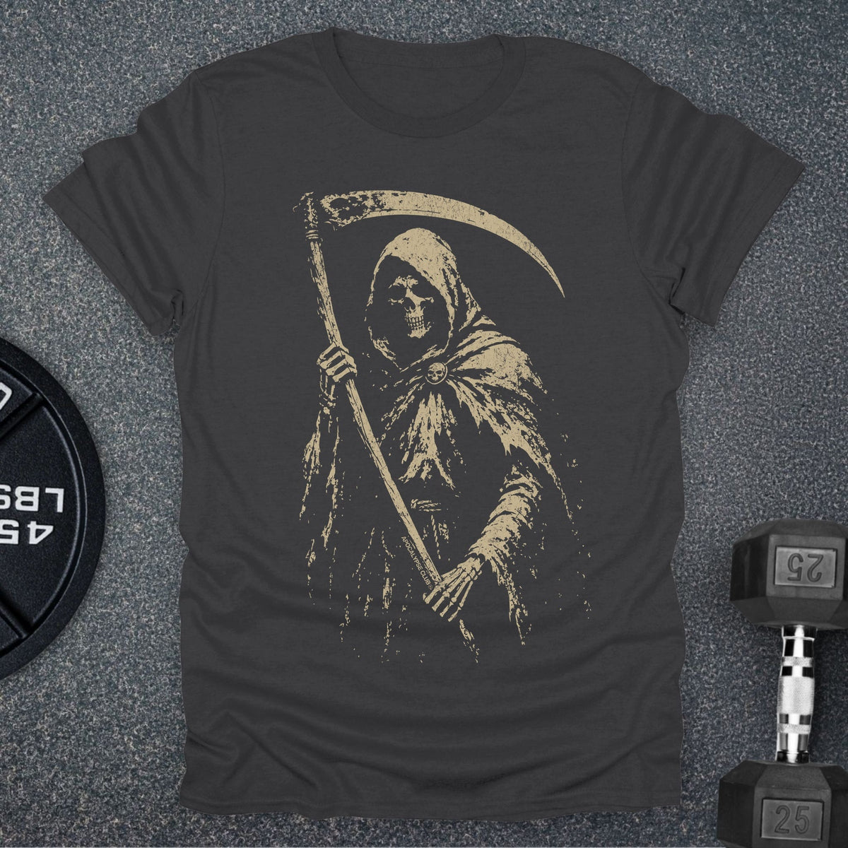 Apocalypse Club Death Can Wait Charcoal gym t-shirt