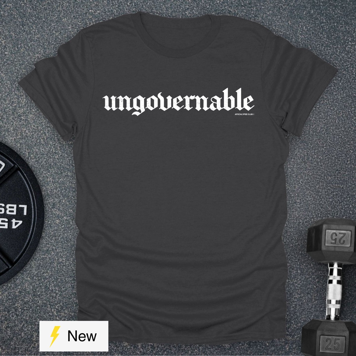 Apocalypse Club Ungovernable DNA Charcoal gym t-shirt
