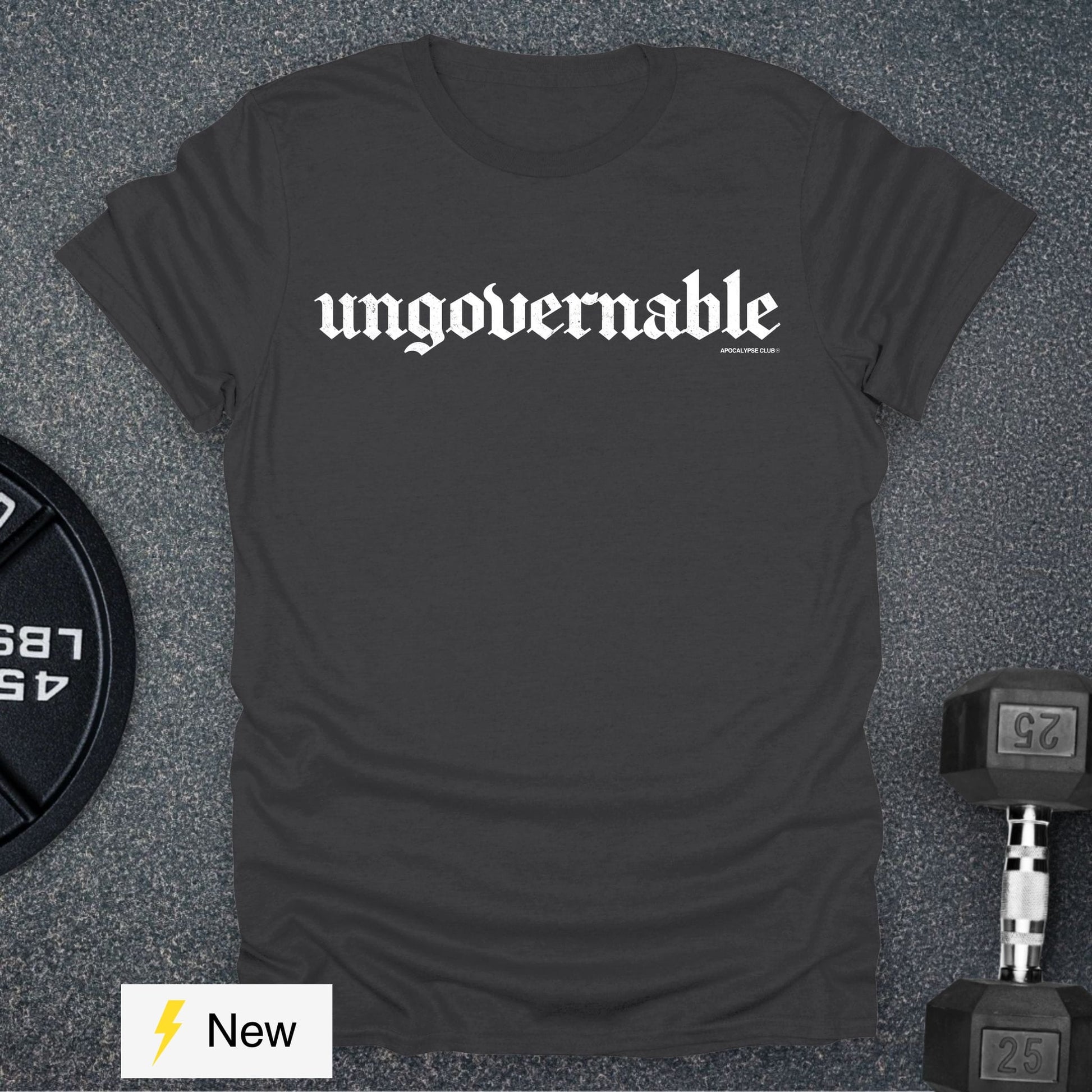Apocalypse Club Ungovernable DNA Charcoal gym t-shirt