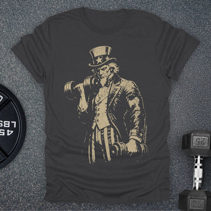 Apocalypse Club Uncle Sam Iron Charcoal gym t-shirt