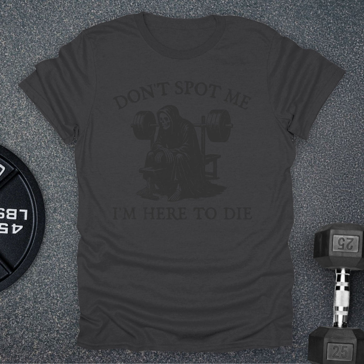 Apocalypse Club Don't Spot Me Reaper Charcoal gym t-shirt