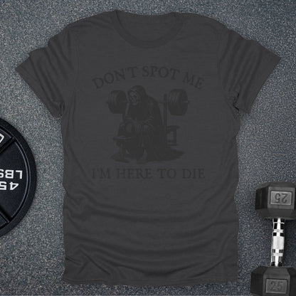 Apocalypse Club Don't Spot Me Reaper Charcoal gym t-shirt