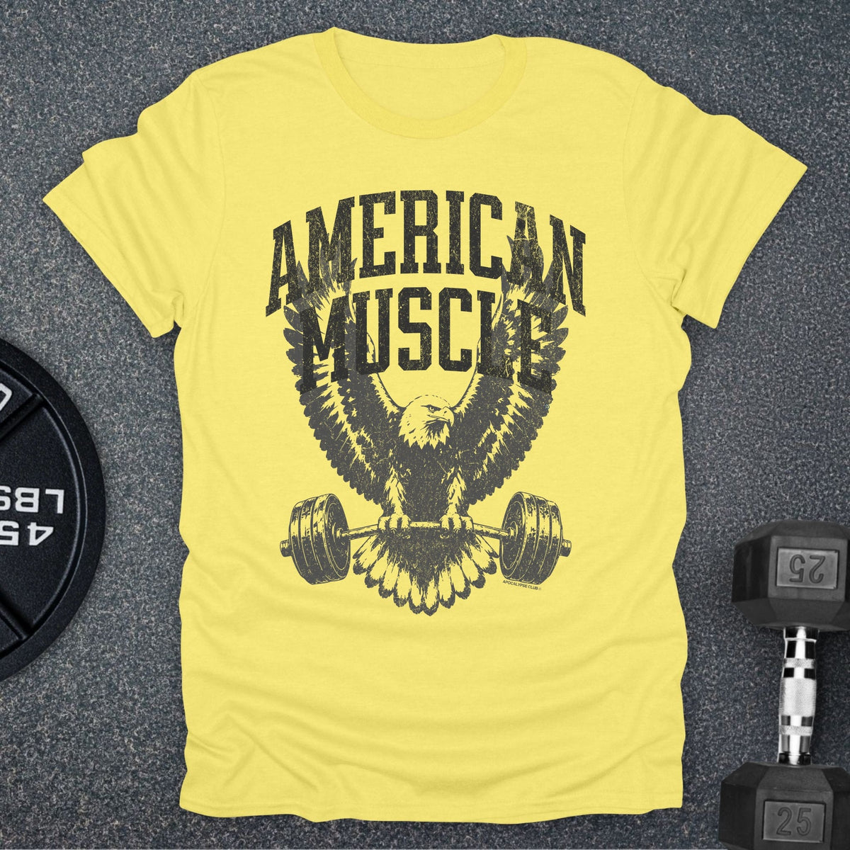 Apocalypse Club American Muscle Eagle Cornsilk gym t-shirt