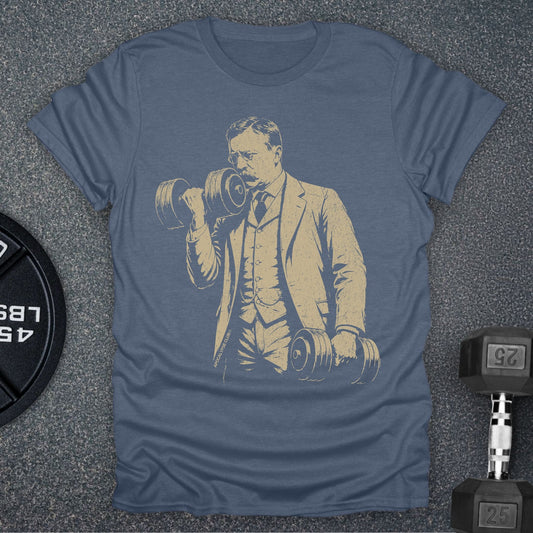 Apocalypse Club Teddy Iron Heather Indigo gym t-shirt
