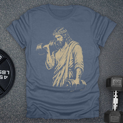 Apocalypse Club Iron Sharpens Iron Heather Indigo gym t-shirt