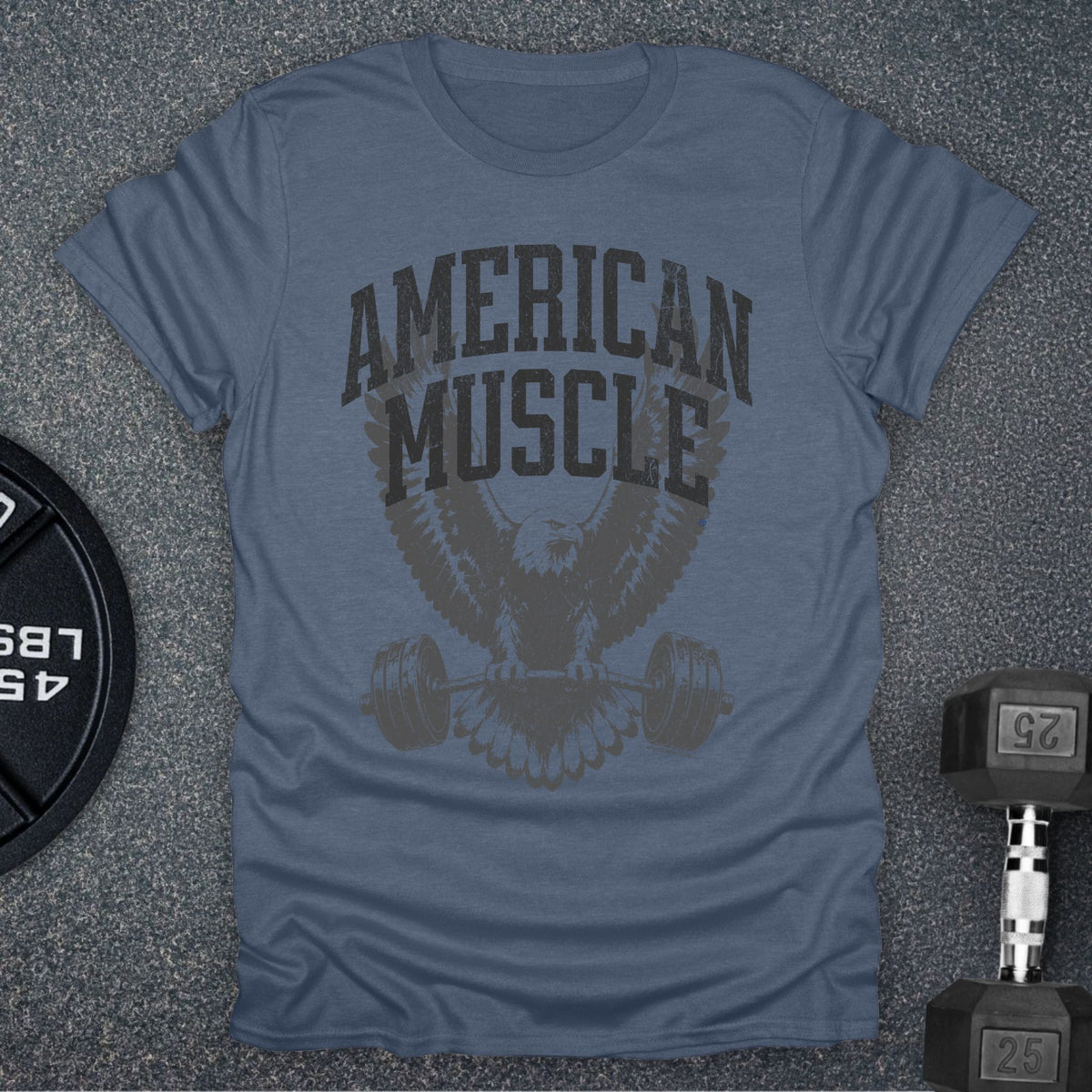 Apocalypse Club American Muscle Eagle Heather Indigo gym t-shirt