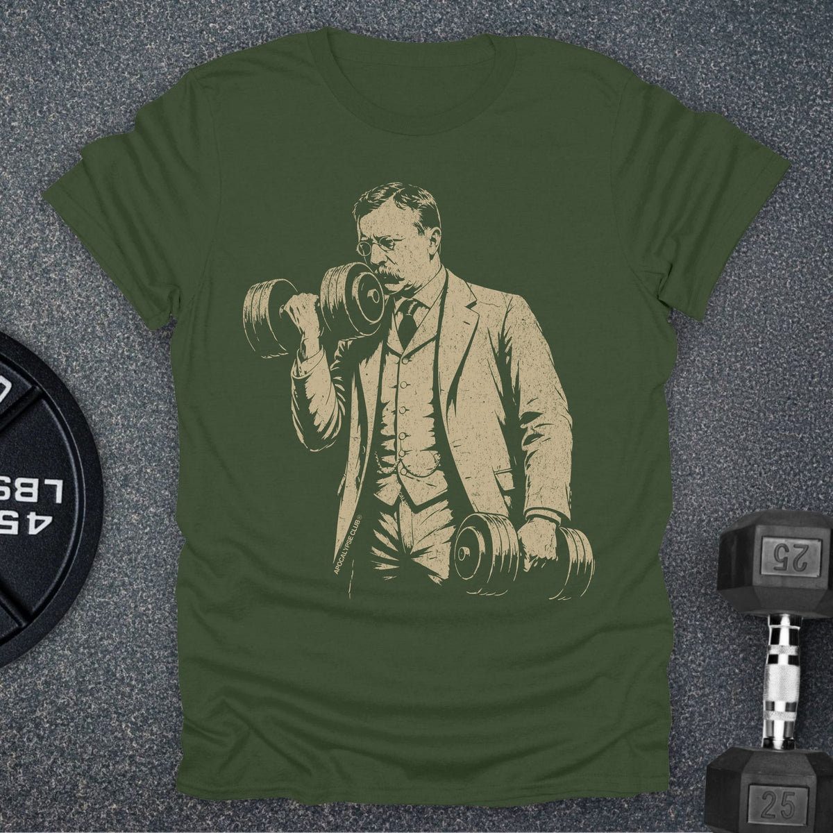 Apocalypse Club Teddy Iron Military Green gym t-shirt