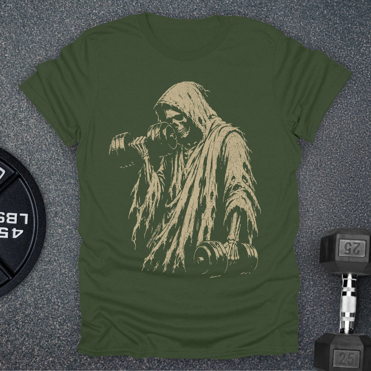 Apocalypse Club Reaper Reps Military Green gym t-shirt