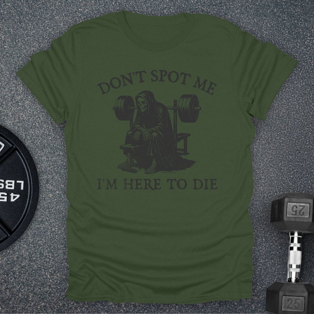 Apocalypse Club Don't Spot Me Reaper Military Green gym t-shirt