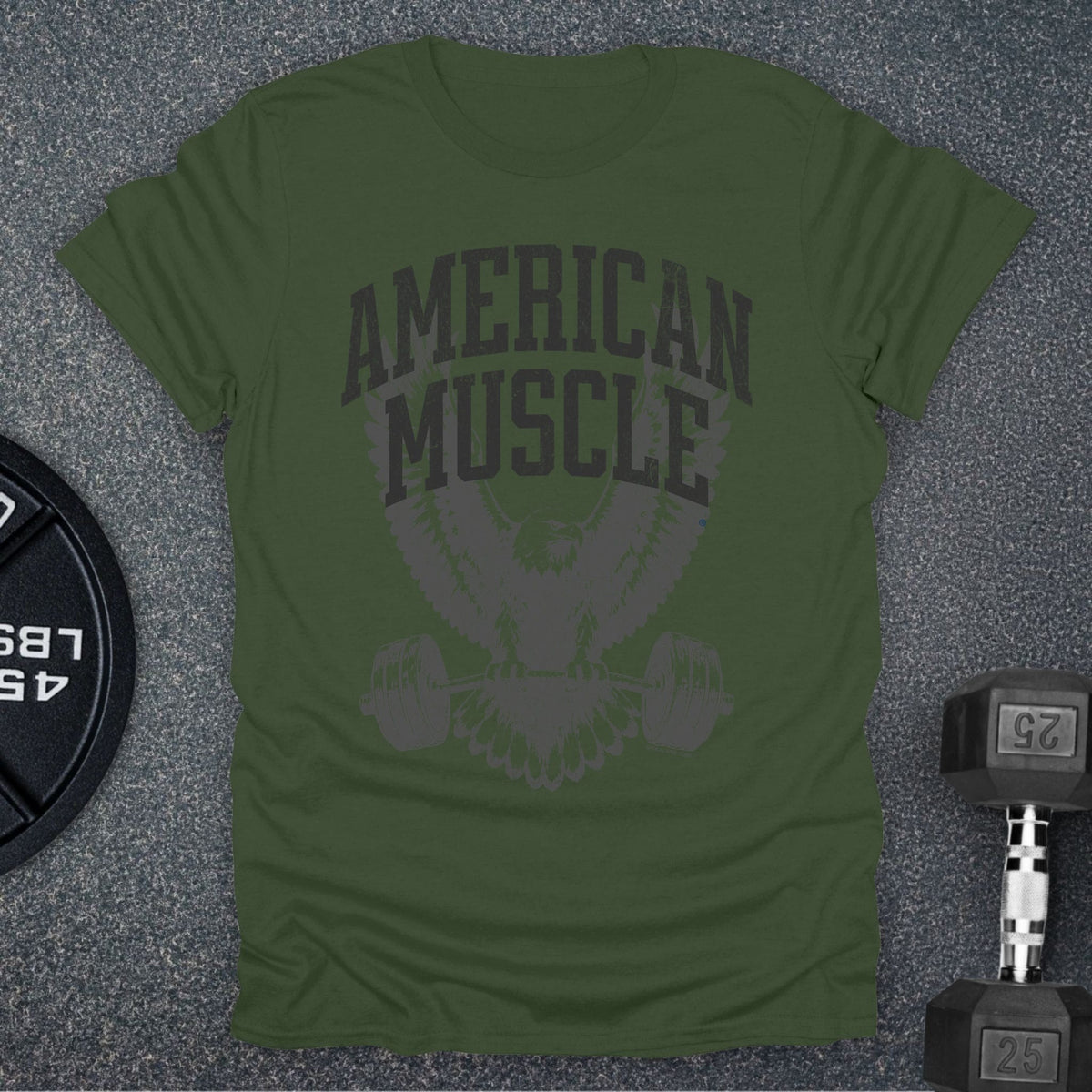 Apocalypse Club American Muscle Eagle Military Green gym t-shirt