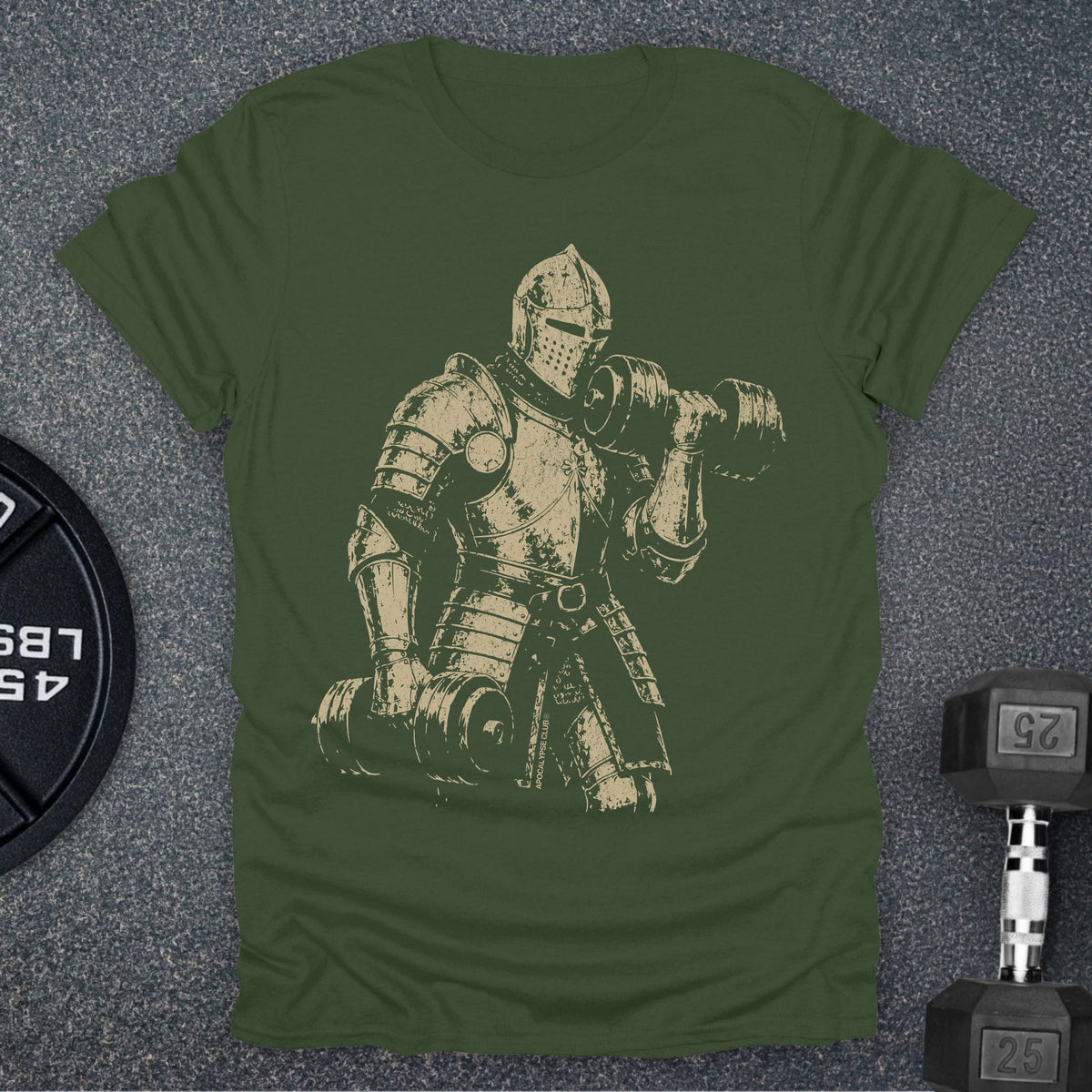 Apocalypse Club Medieval Iron Military Green gym t-shirt