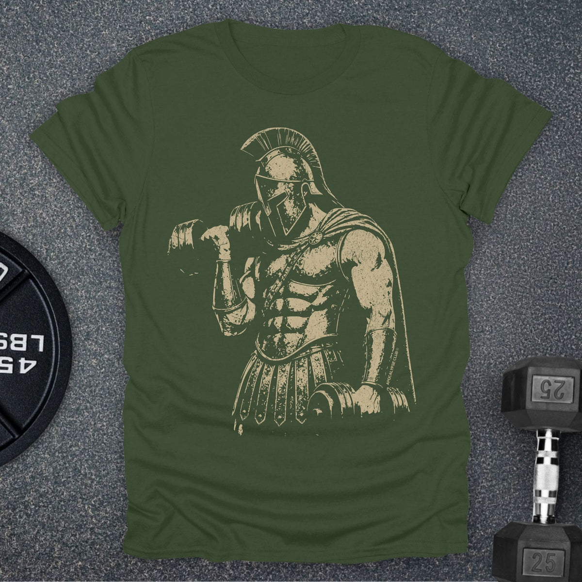 Apocalypse Club Spartan Iron Military Green gym t-shirt