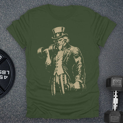 Apocalypse Club Uncle Sam Iron Military Green gym t-shirt