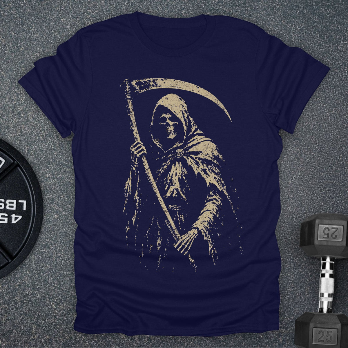 Apocalypse Club Death Can Wait Navy gym t-shirt