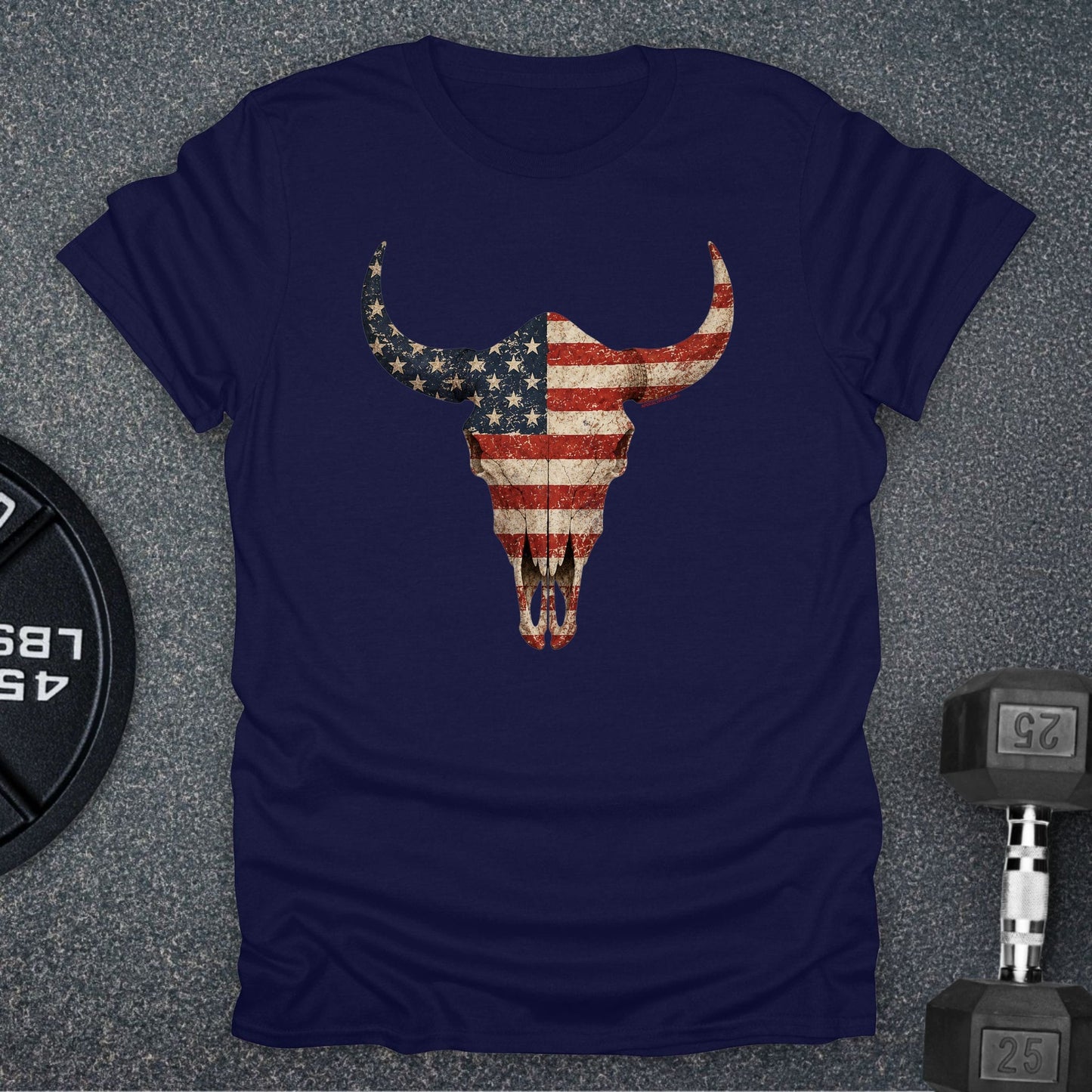 Apocalypse Club USA Bison Skull Navy gym t-shirt