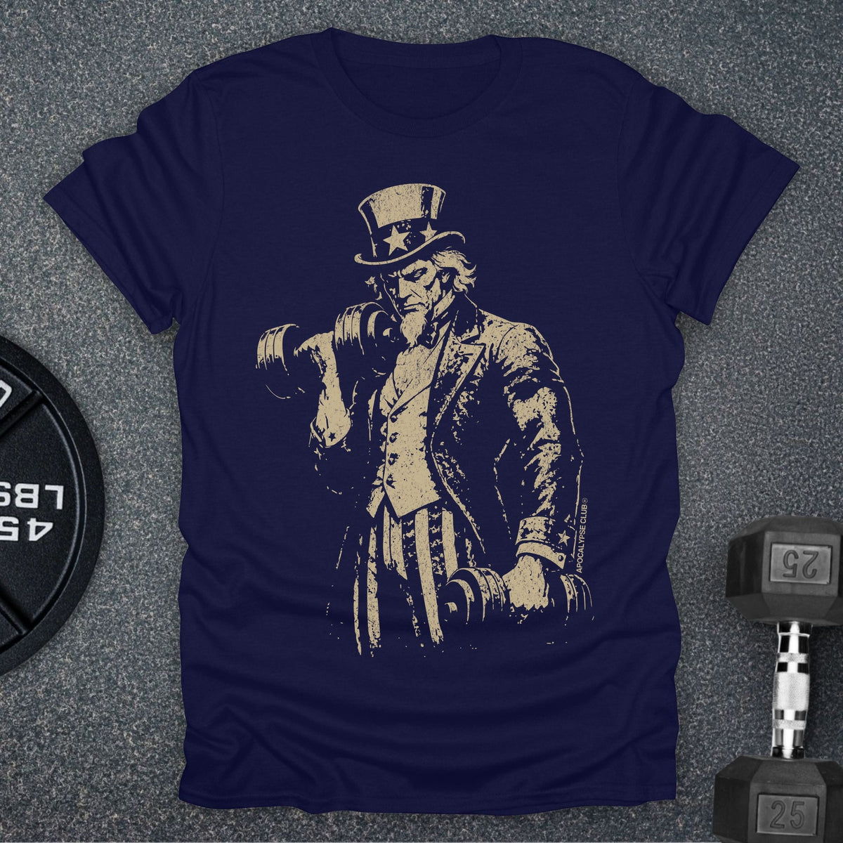 Apocalypse Club Uncle Sam Iron Navy gym t-shirt