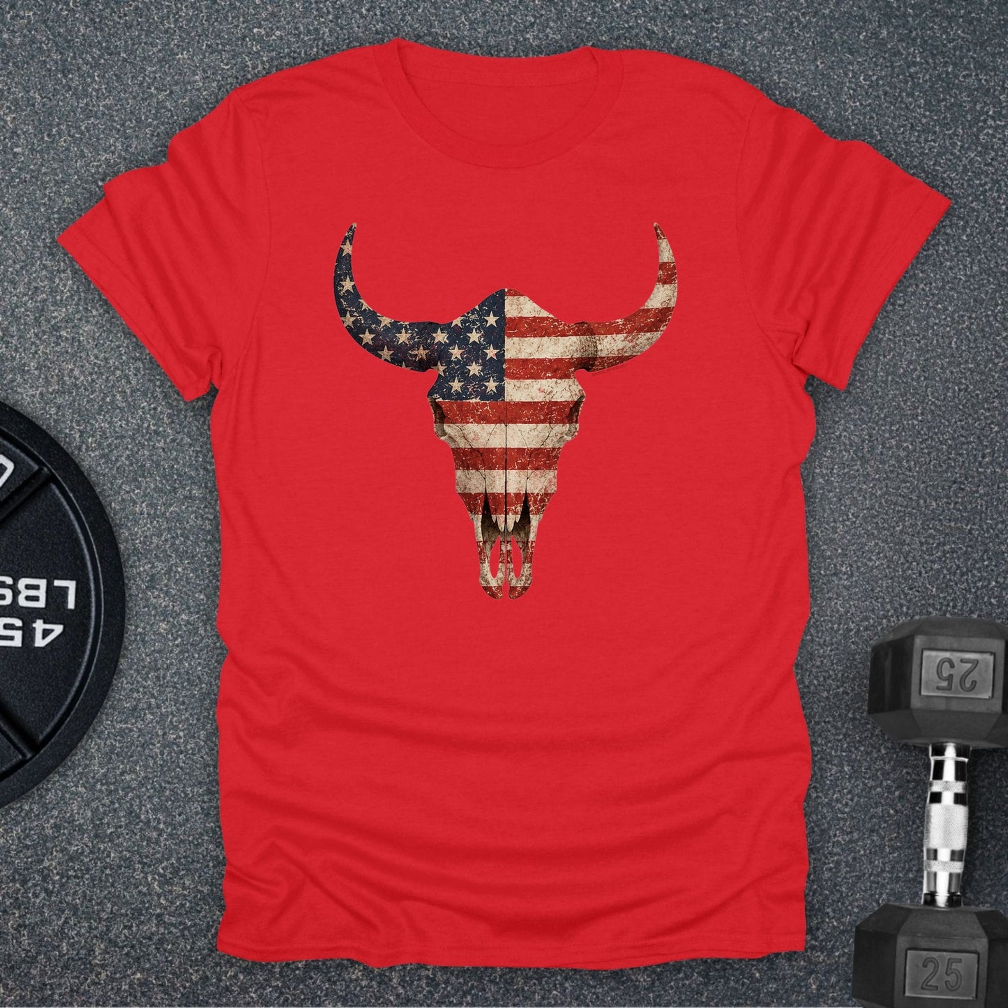 Apocalypse Club USA Bison Skull Red gym t-shirt