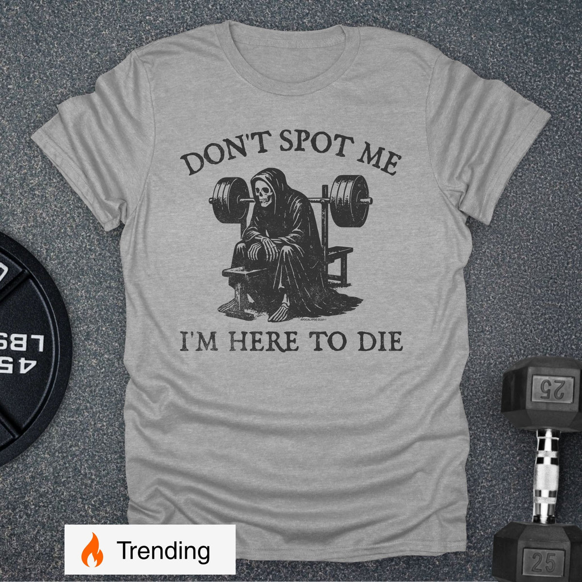 Apocalypse Club Don't Spot Me Reaper Sport Grey gym t-shirt