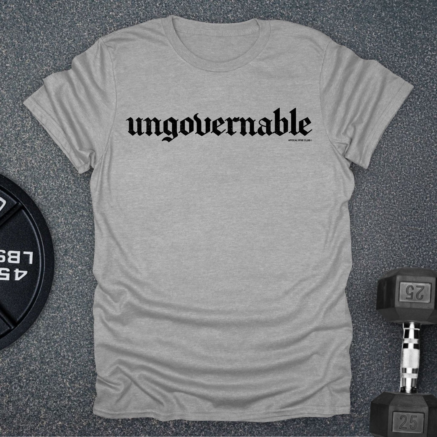 Apocalypse Club Ungovernable DNA Sport Grey gym t-shirt