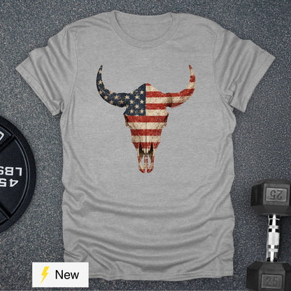 Apocalypse Club USA Bison Skull Sport Grey gym t-shirt