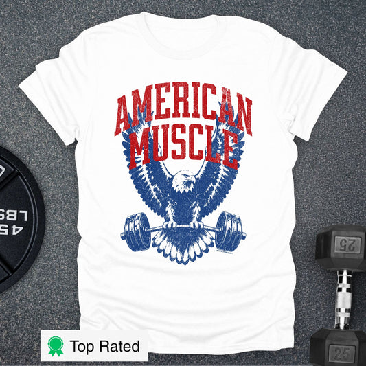 Apocalypse Club American Muscle Eagle White gym t-shirt